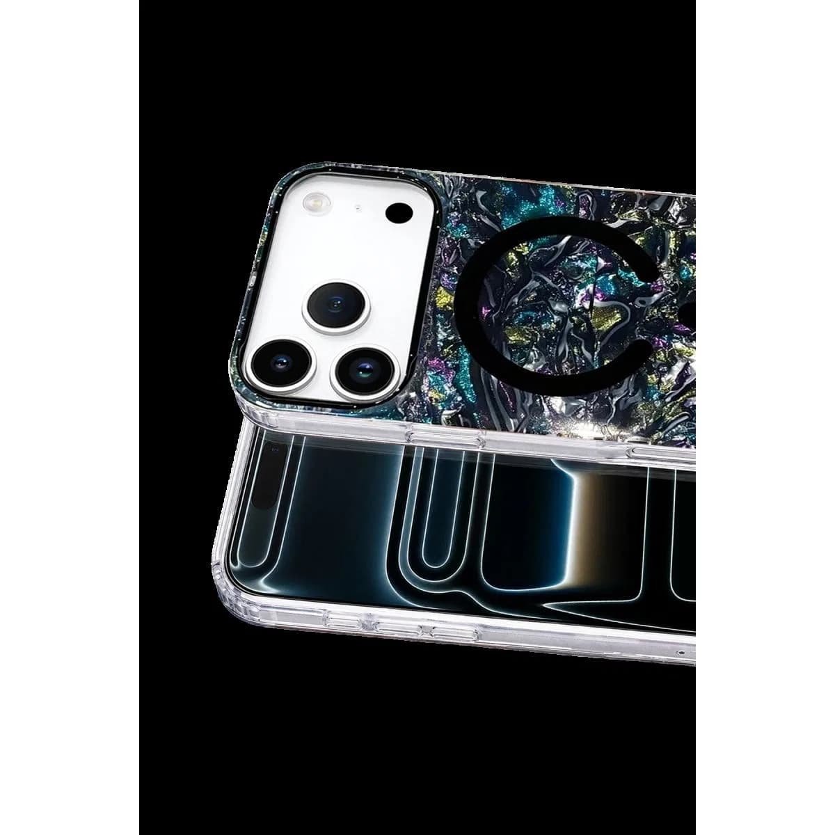 Onegif Apple İphone 17 Pro Mila Dalgalı Magsafe Kapak - Lacivert