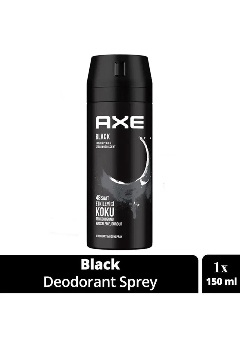 Axe Erkek Deodorant & Bodyspray Black 48 Saat Etkileyici Koku Vücut Spreyi 150 ml