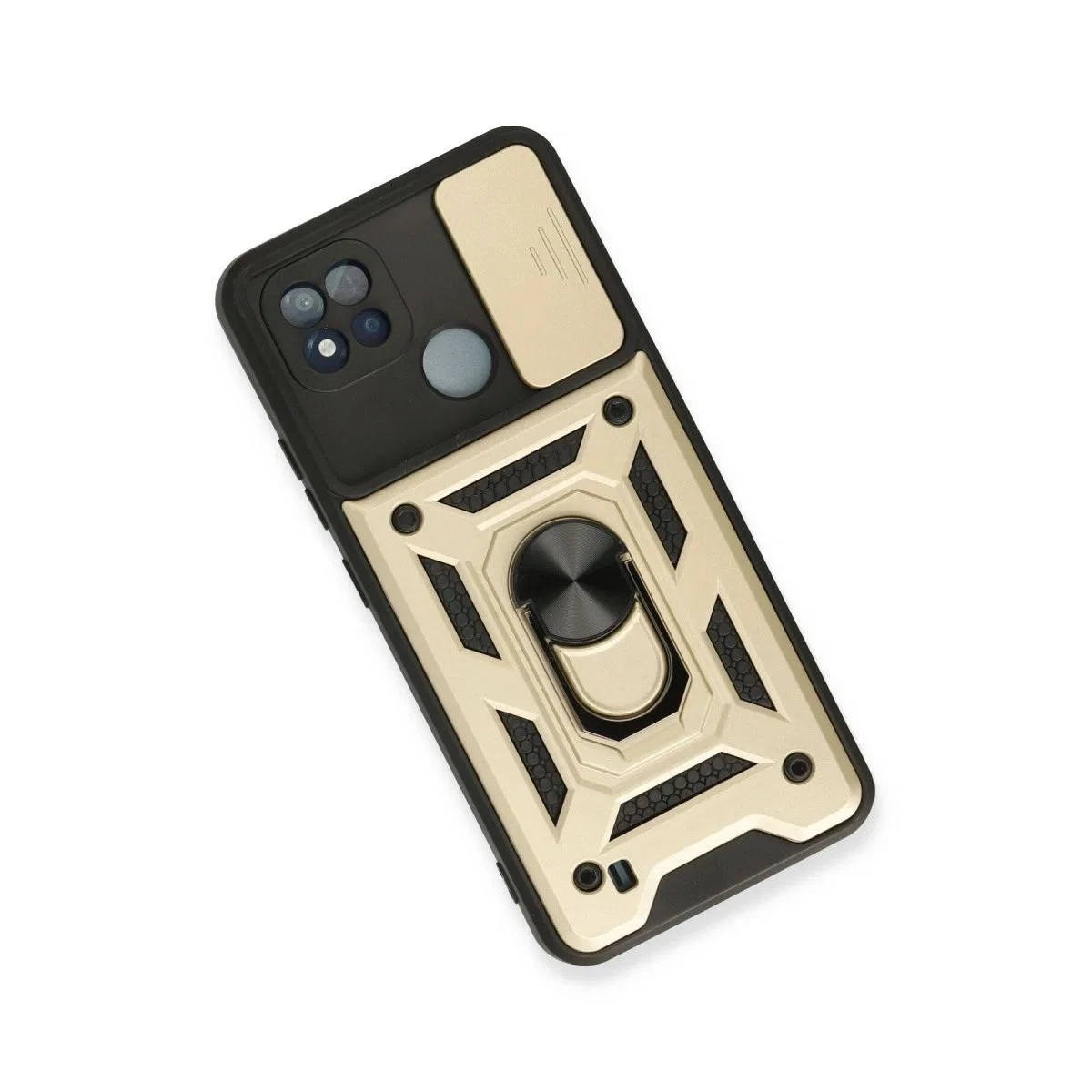 Realme C11 2021 Kılıf Pars Lens Yüzüklü Silikon - Gold