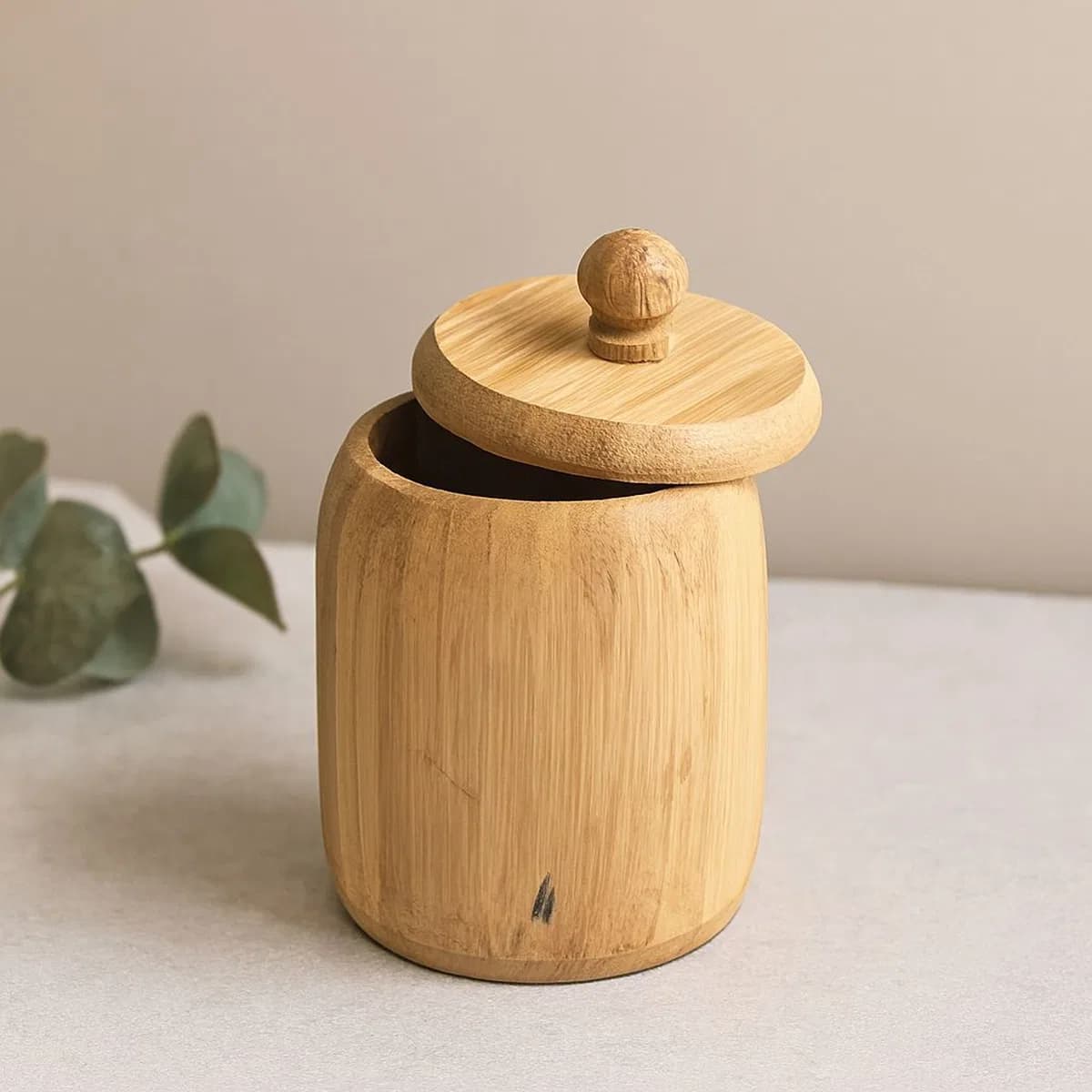 Kapaklı Ahşap Bambu Şekerlik 7. 5 x 8. 5 cm