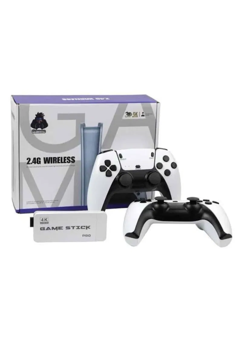Çift Oyun Kollu 4K HD Ekran Nostaljik 20. 000 Oyunlu Beyaz Game Stick