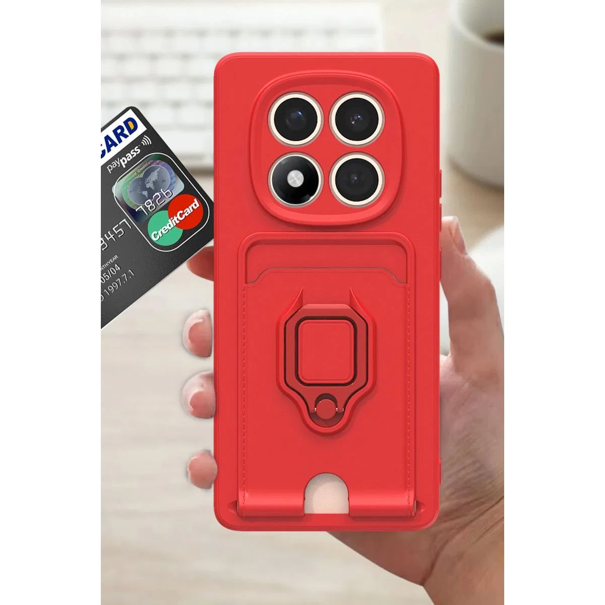 Xiaomi Redmi Note 14 Pro Plus Kılıf Zuma Kartvizitli Yüzüklü Silikon - Lila