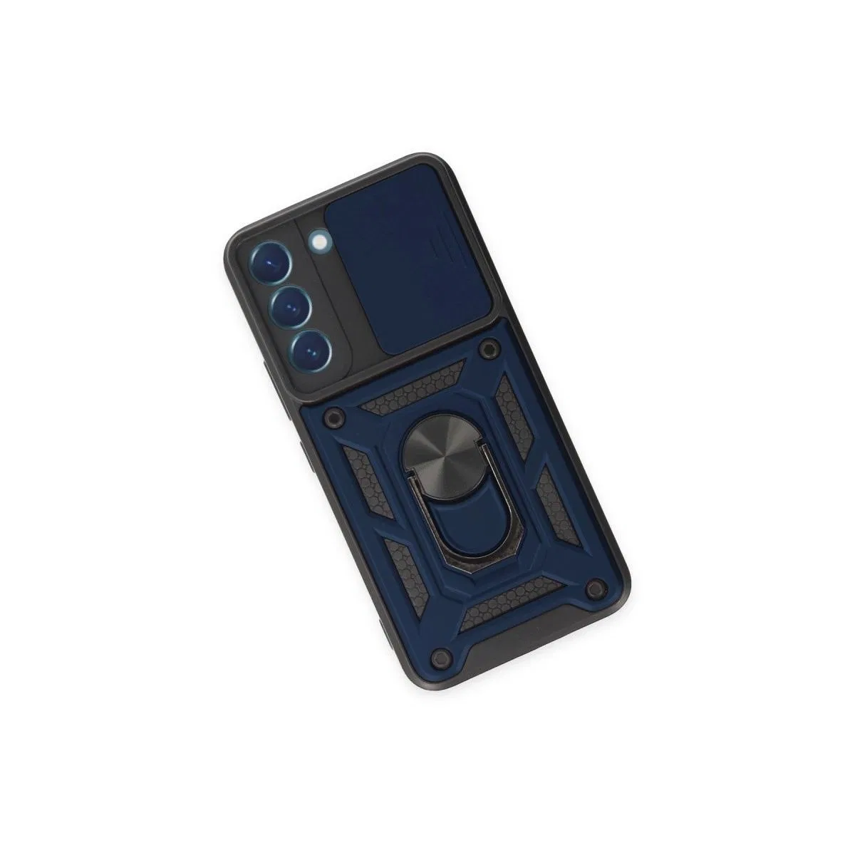 Samsung Galaxy S23 Kılıf Pars Lens Yüzüklü Silikon - Lacivert