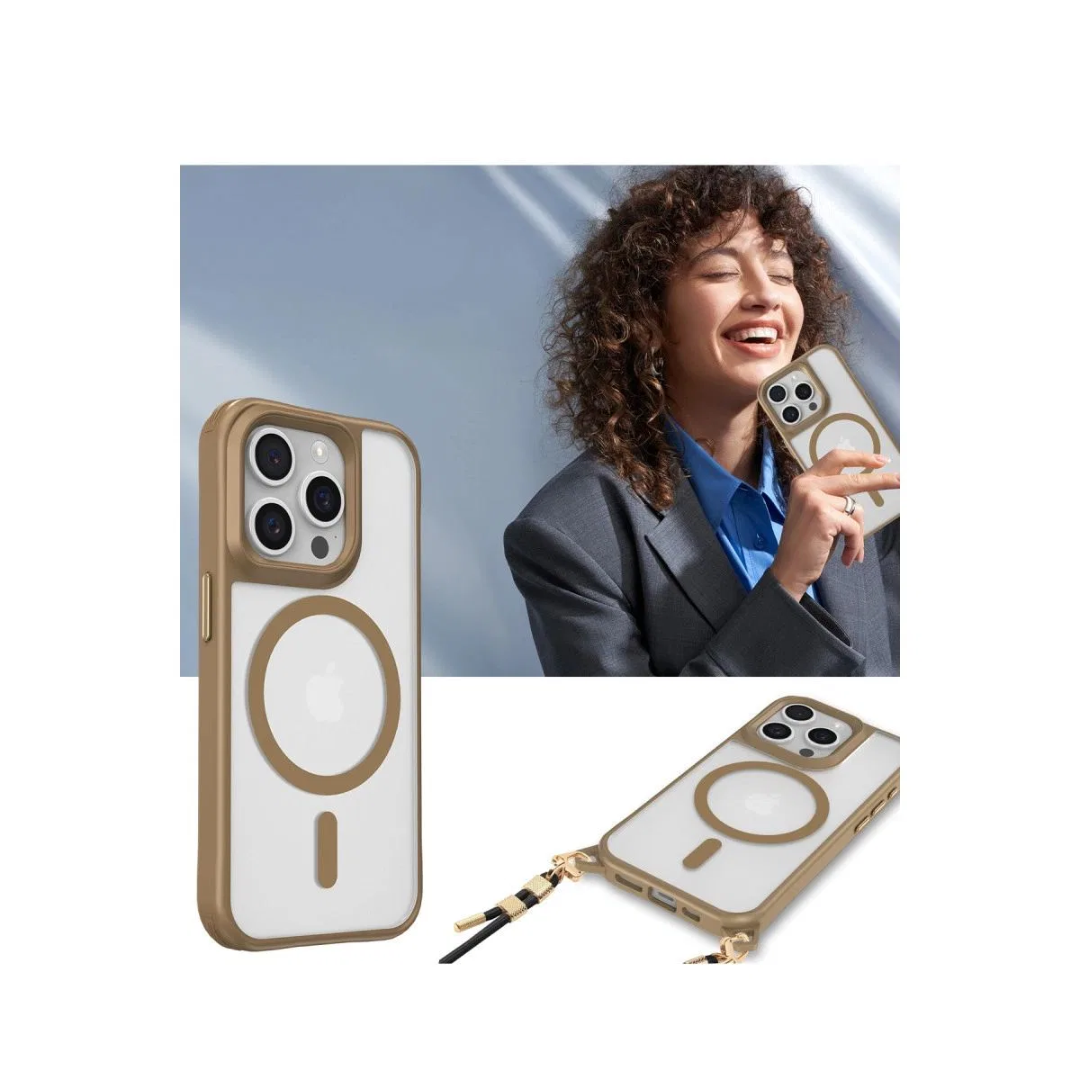 Apple İphone 14 Pro Max Kılıf Enka Magsafe Silikon Kılıf - Desert