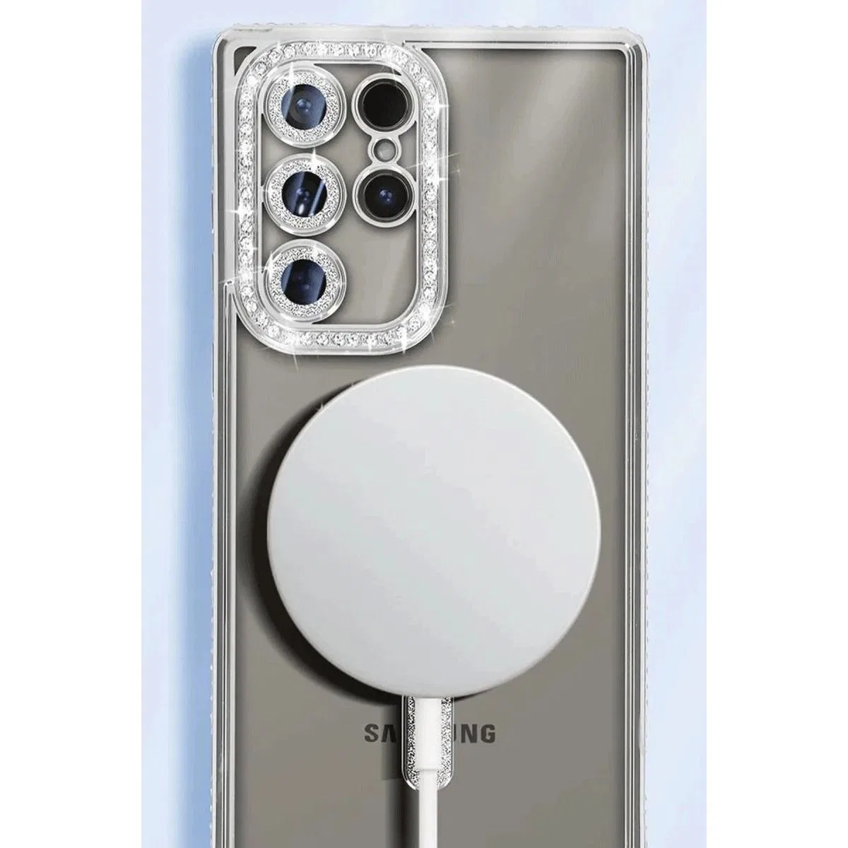 Samsung Galaxy S25 Ultra Kılıf Joke Simli Magneticsafe Kılıf - Gold