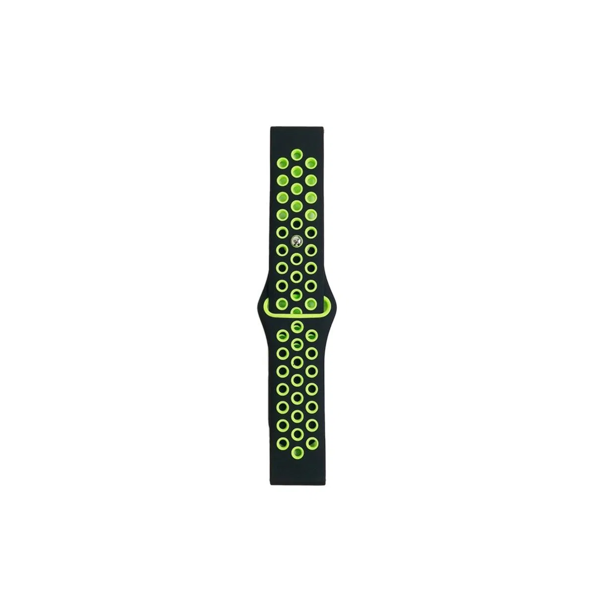 Watch 20mm Spor Delikli Kordon - Siyah-yeşil