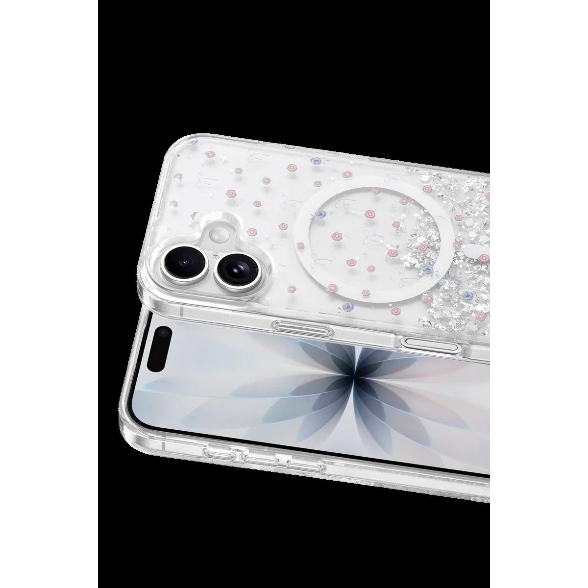 Onegif Apple İphone 17 Misk Simli Magsafe Kapak - Desen 1