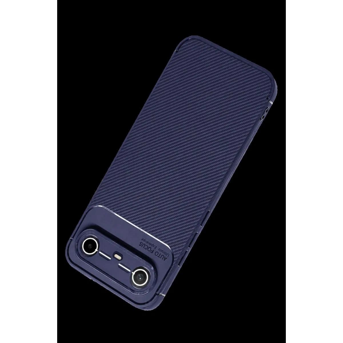 Tecno Spark Slim 5g Auto Focus Karbon Kapak - Lacivert