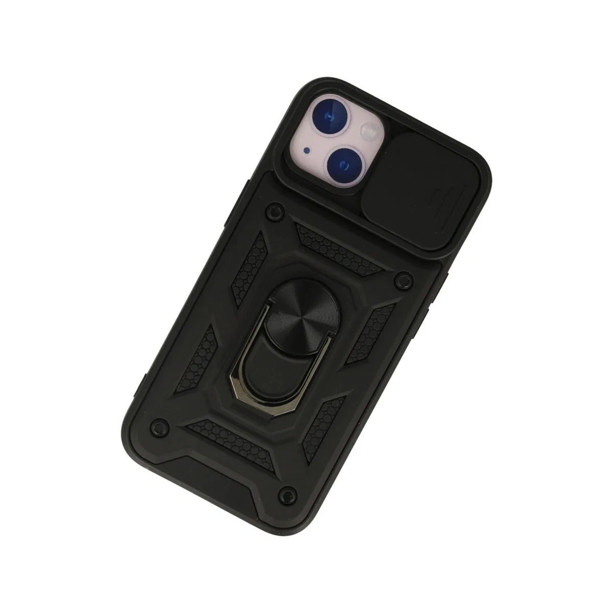 Apple İphone 15 Kılıf Pars Lens Yüzüklü Silikon - Siyah