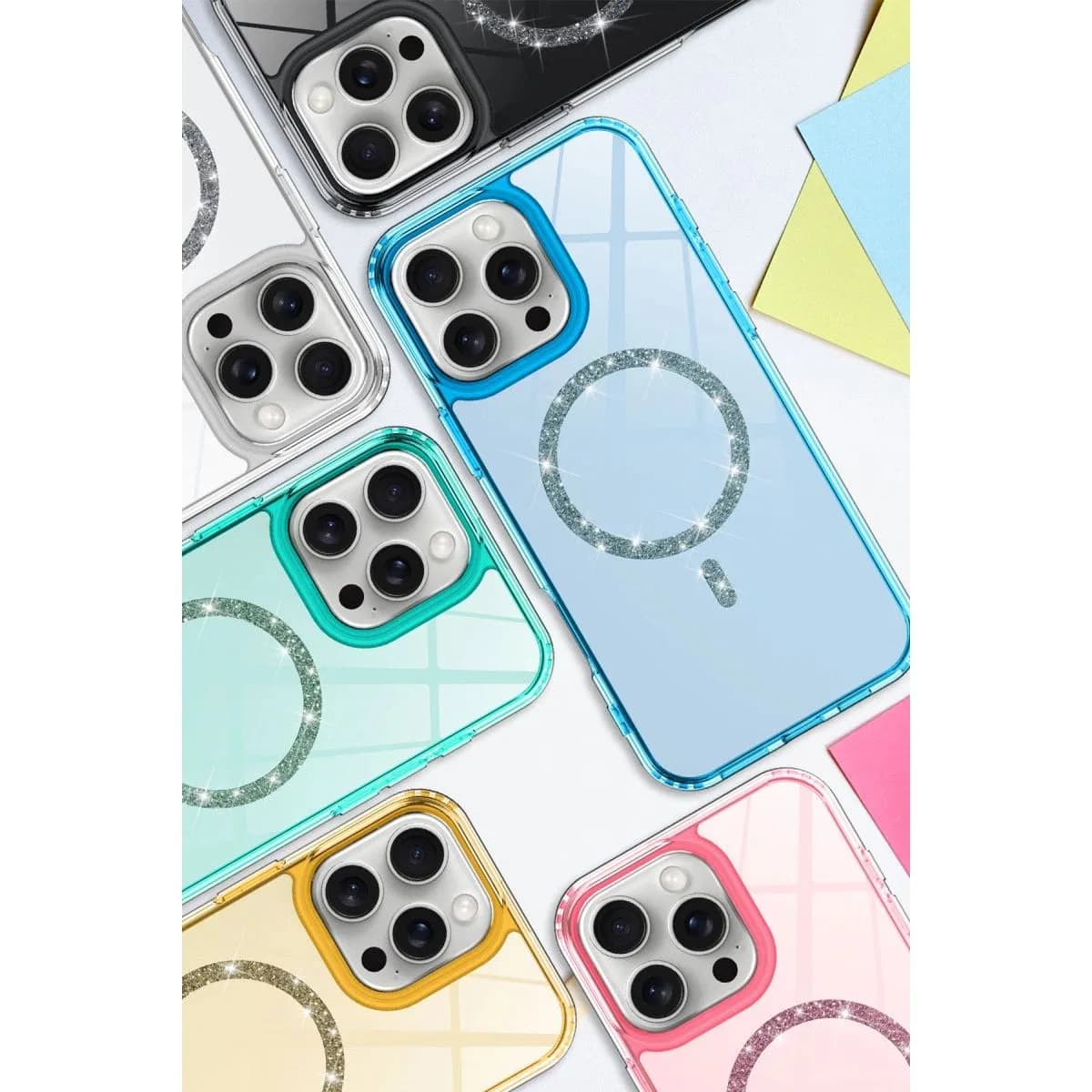 Apple İphone 16 Pro Live Diamond Magsafe Kapak - Pembe