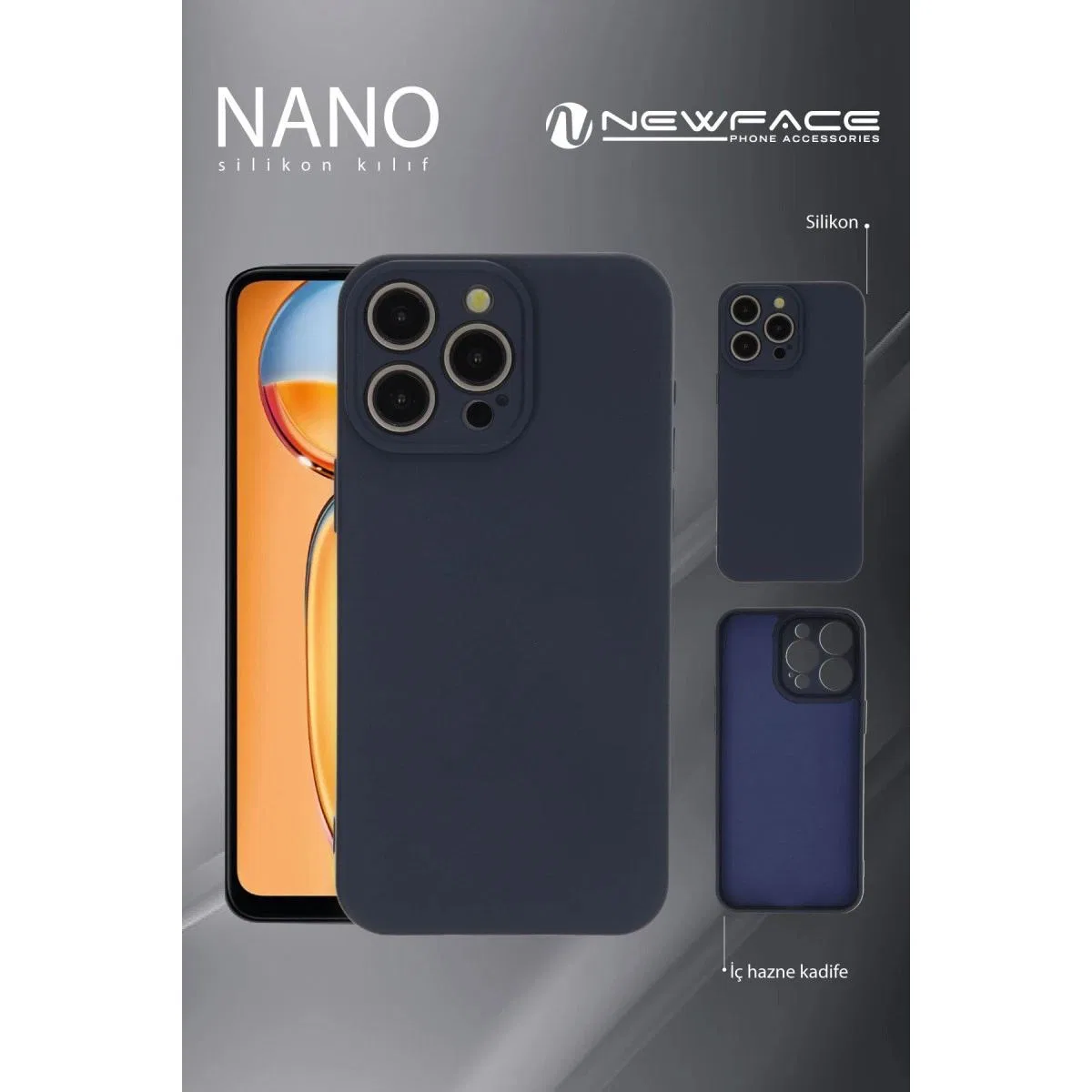 Apple İphone 15 Pro Max Kılıf Nano İçi Kadife Silikon - Lacivert