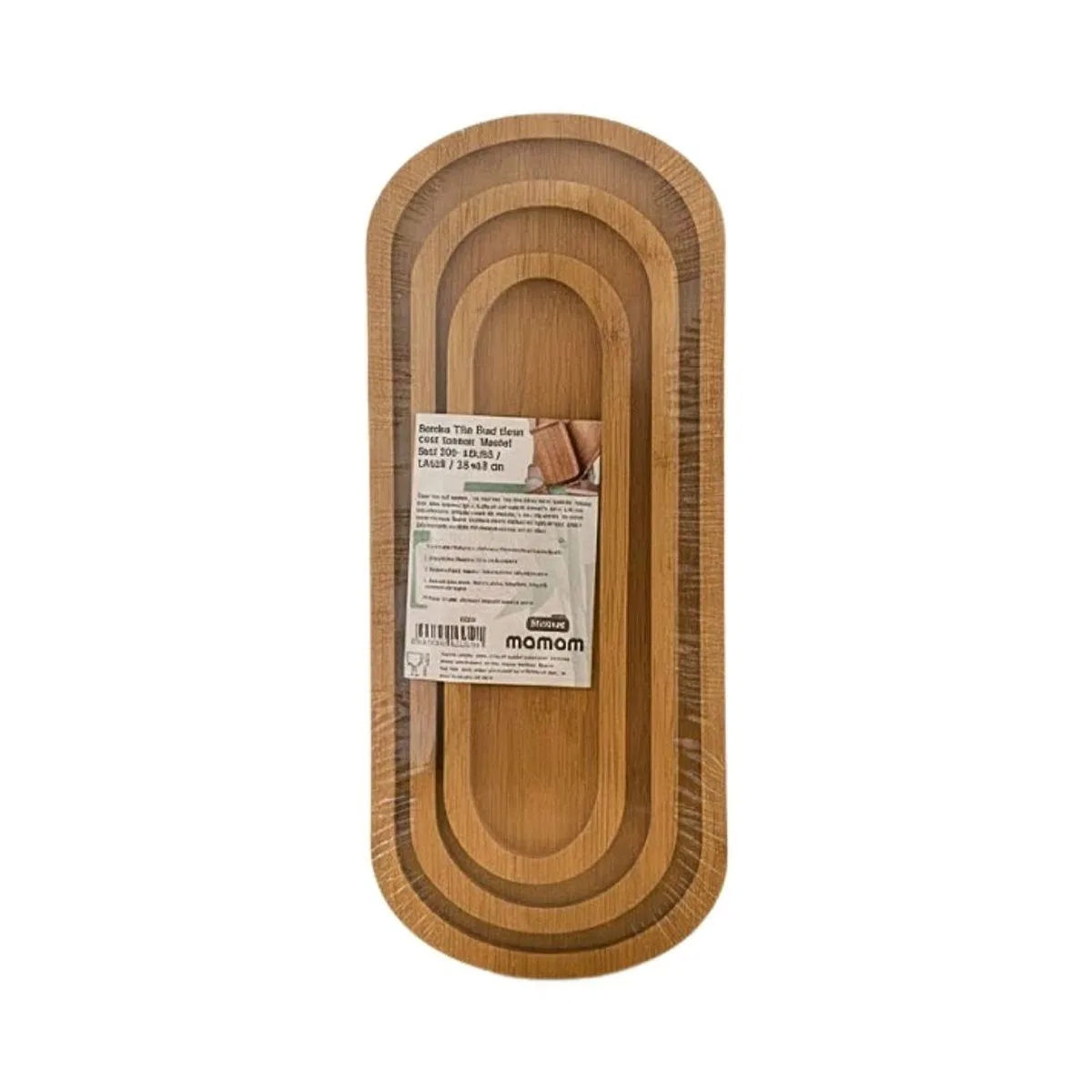 Bambu Uzun Oval 3 Parça Sunum Tepsisi