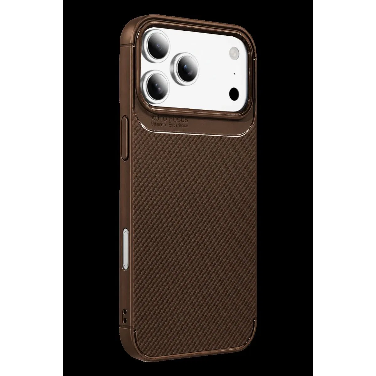 Newface Apple İphone 18 Pro Max Auto Focus Karbon Kapak - Kahverengi