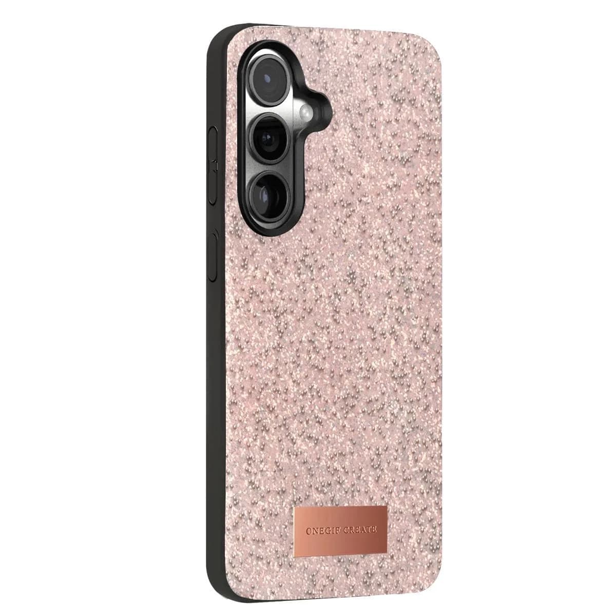 Onegif Samsung Galaxy S24 Bright Simli Kapak - Pembe