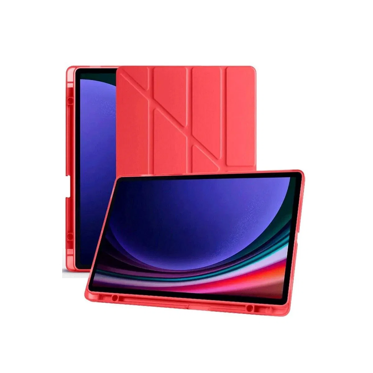 Samsung Galaxy X610 Tab S9 Fe Plus 12. 4 Kılıf Kalemlikli Mars Tablet Kılıfı - Kırmızı