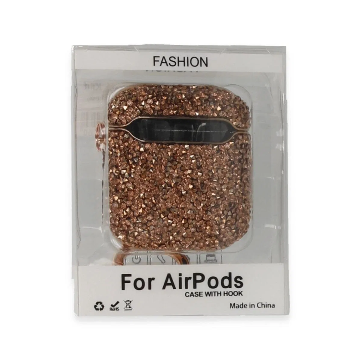 Apple Airpods 2 (2. nesil) Mira Taşlı Kılıf - Rose Gold
