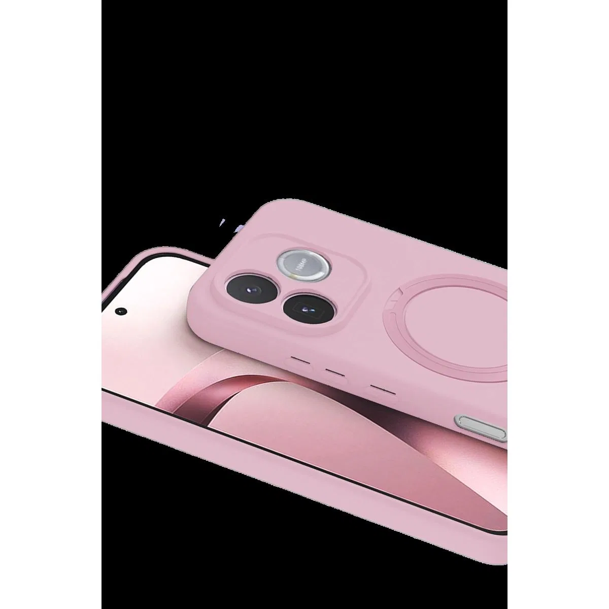 Huawei Honor 600 Lite Regal Magsafe Standlı Kapak - Açık Pembe