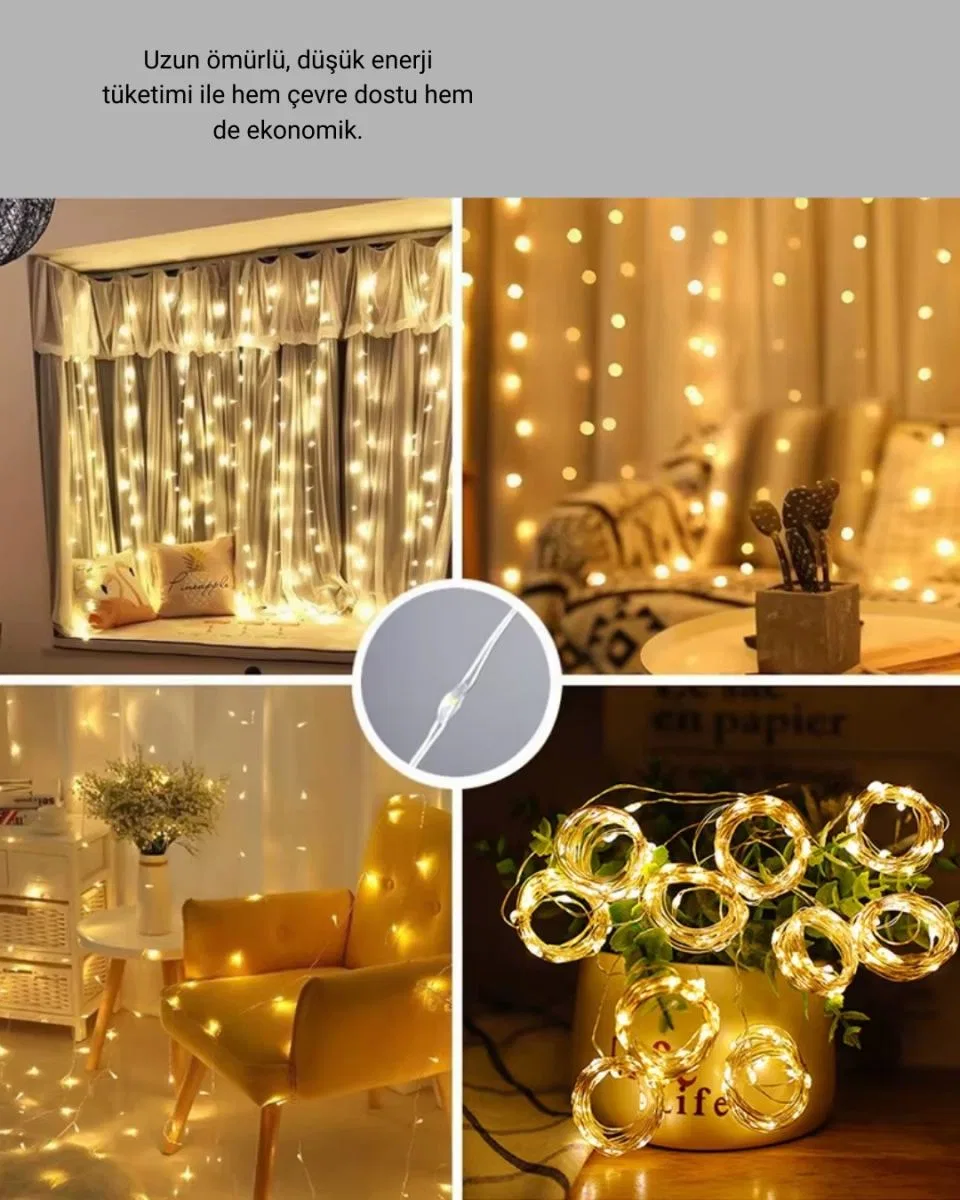 3x3 Metre Perde Led Işık – Parti Ve Bahçe Dekorasyonu Yeni Nesil