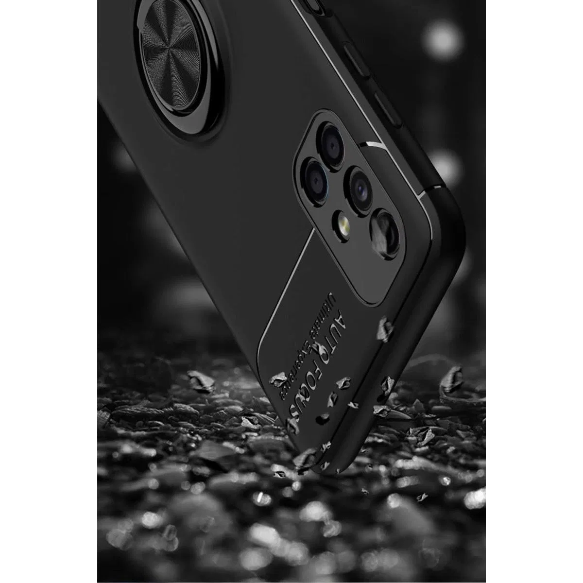 Samsung Galaxy M51 Kılıf Range Yüzüklü Silikon - Siyah-gold