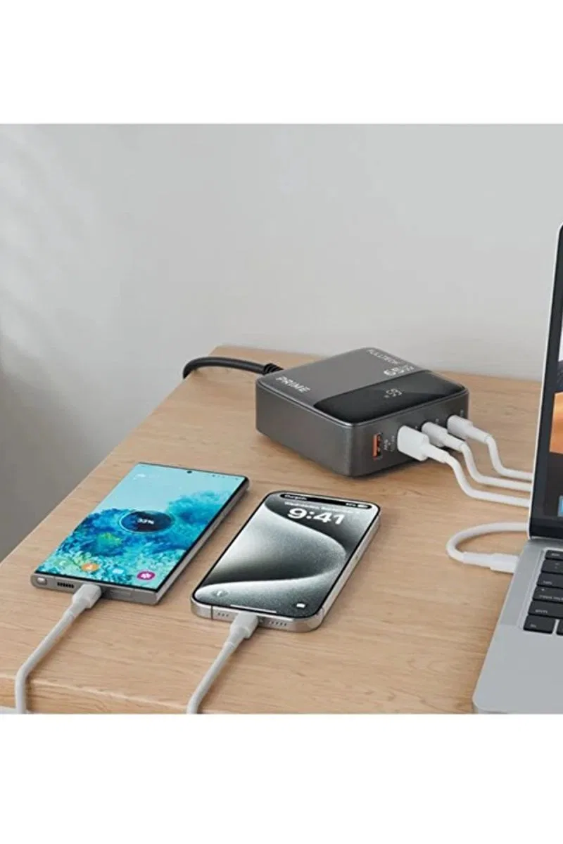 65w Masaüstü 4 Portlu Hızlı Şarj Cihazı İstasyonu 2xusb-a, 2xtype-c Giriş, 1, 5 Mt. Kablo