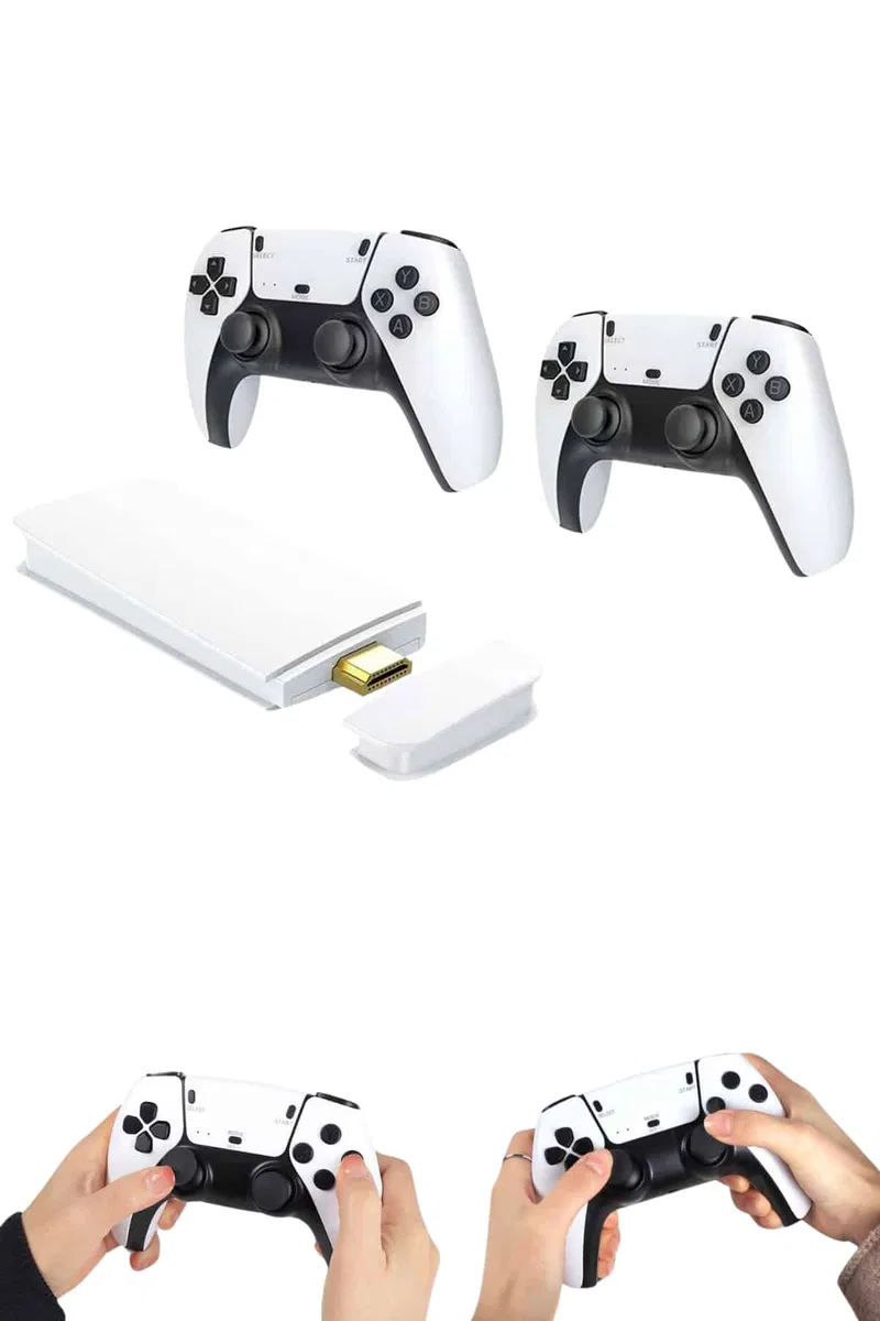 Çift Oyun Kollu 4K HD Ekran Nostaljik 20. 000 Oyunlu Beyaz Game Stick