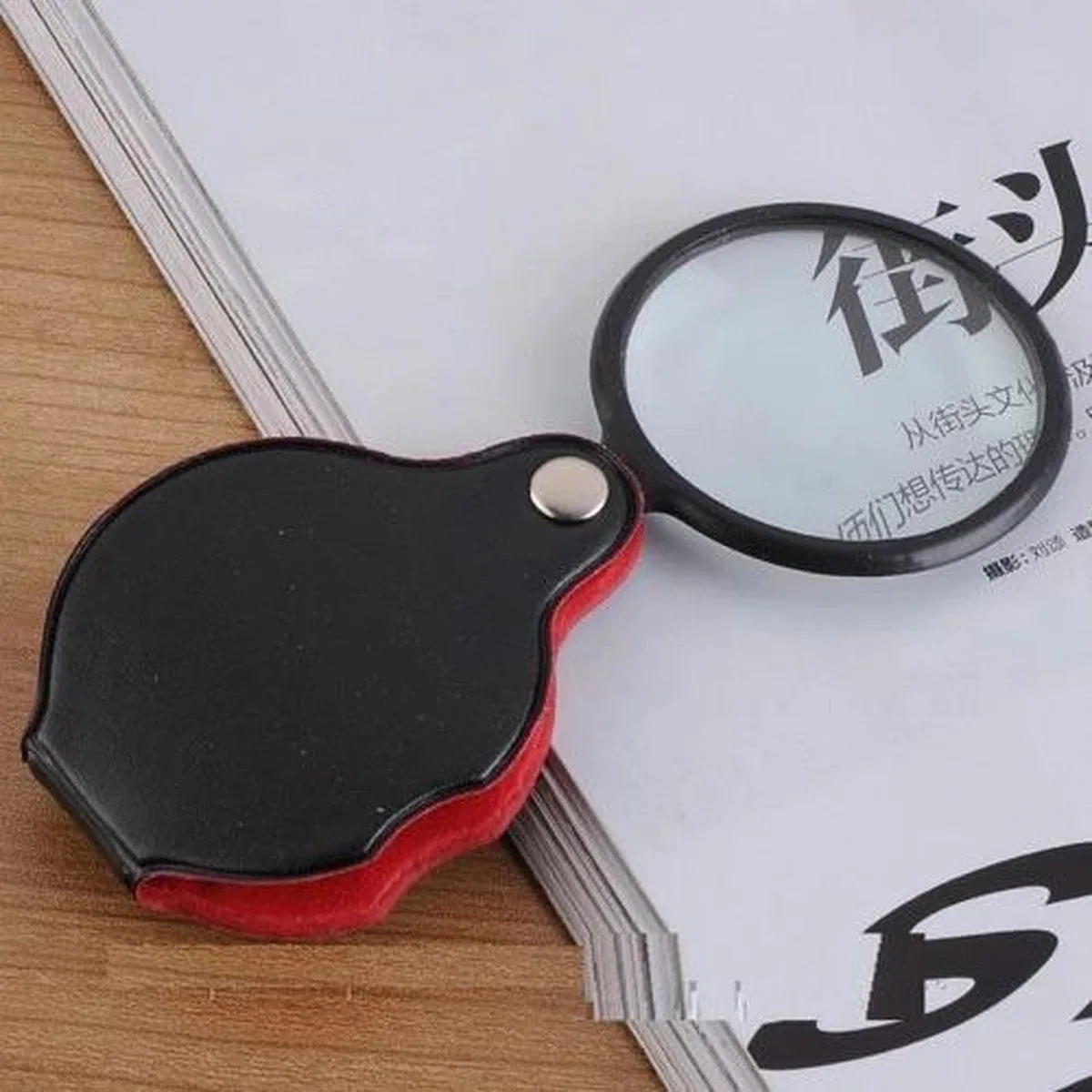 5x50mmmini Büyüteç, cepte Taşınan, optik Lens Katlanabilir Deri Kaplamaxx1051