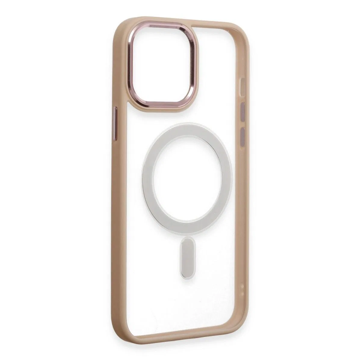 Apple İphone 15 Pro Kılıf Room Magneticsafe Silikon - Pudra