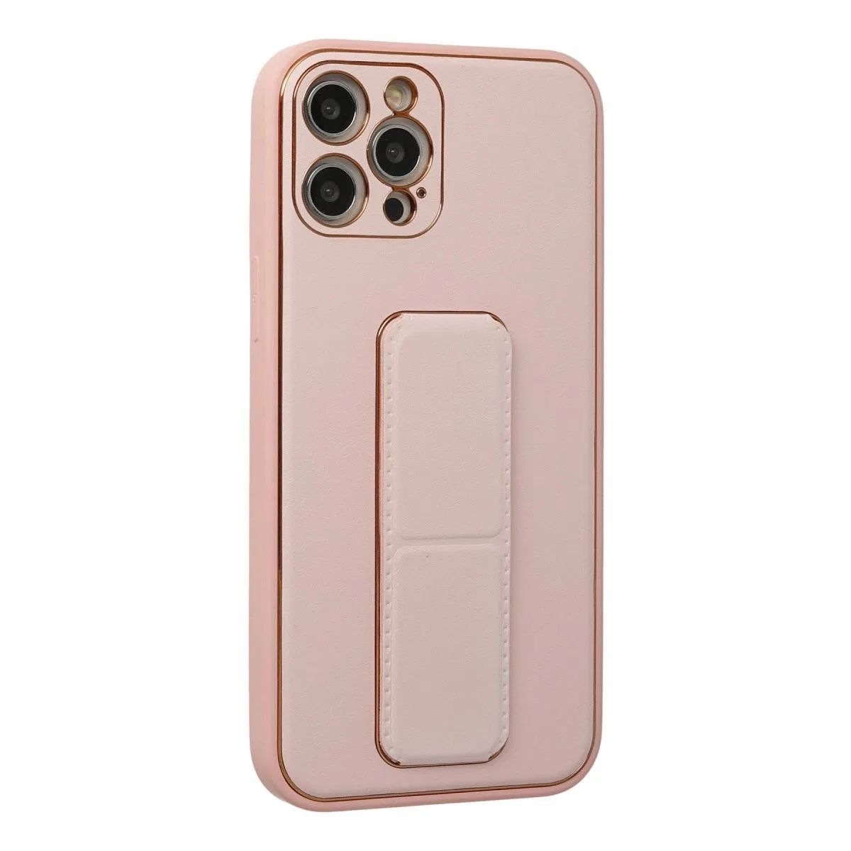 Apple İphone 12 Pro Kılıf Coco Deri Standlı Kapak - Pembe