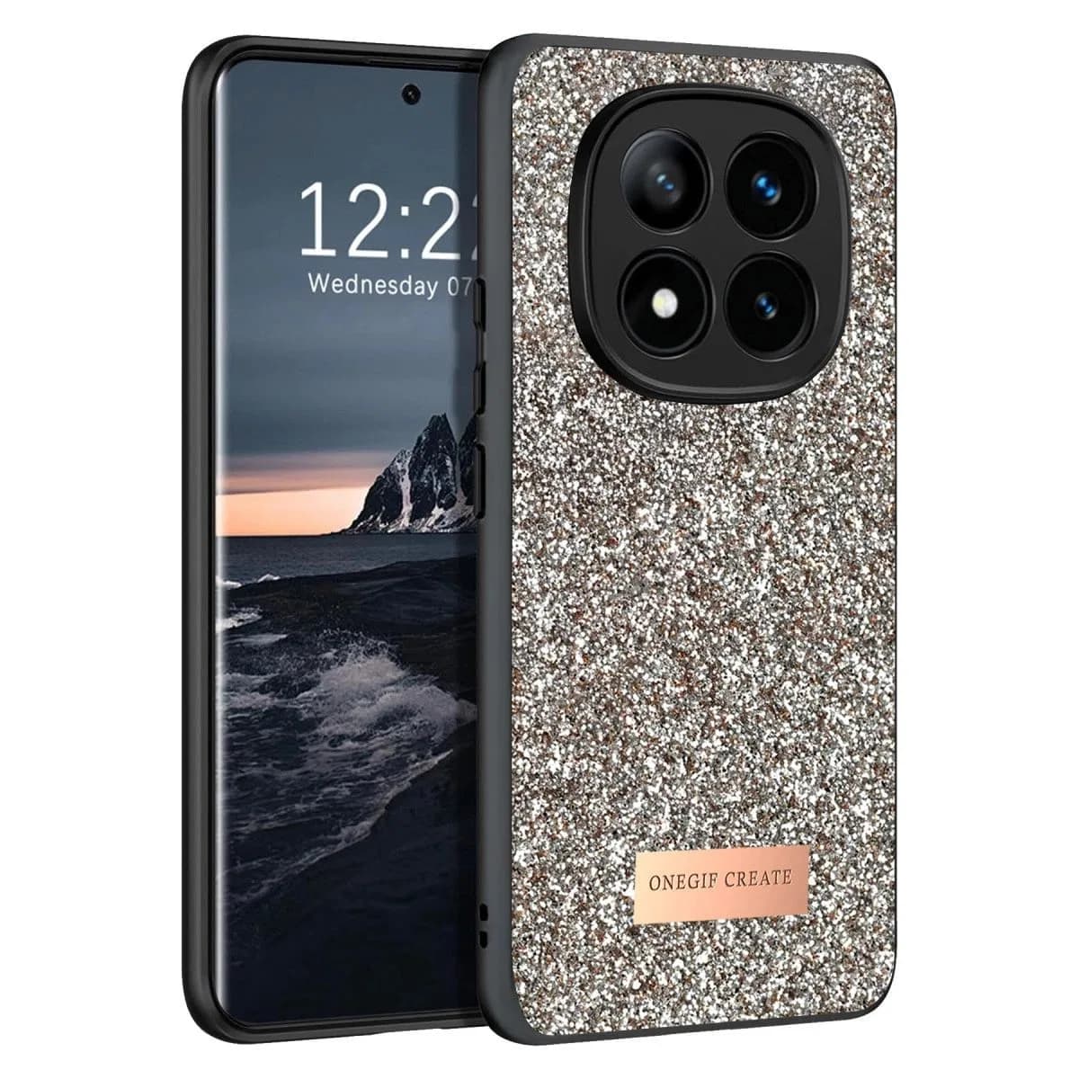 Onegif Xiaomi Redmi Note 14 Pro 4g Bright Simli Kapak - Gold