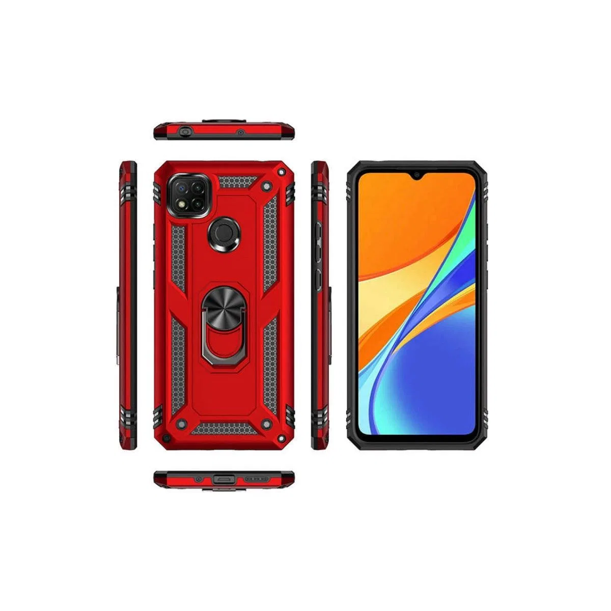 Xiaomi Redmi 9c Kılıf Sofya Yüzüklü Silikon Kapak - Rose