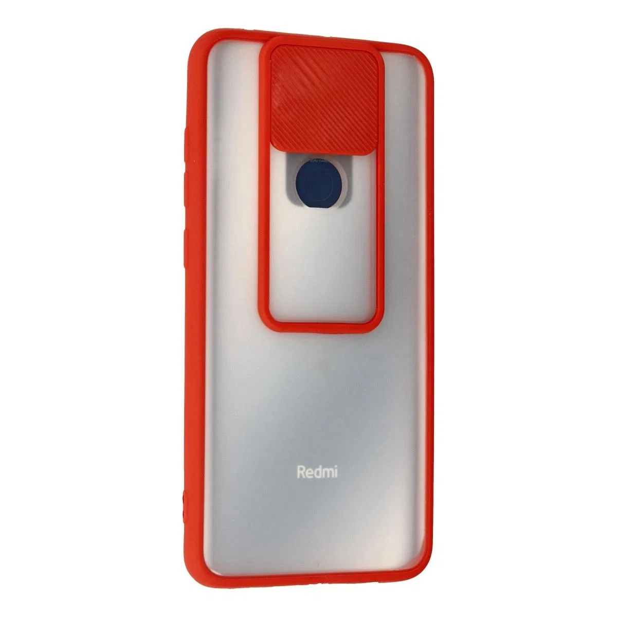 Xiaomi Redmi Note 9 Kılıf Palm Buzlu Kamera Sürgülü Silikon - Kırmızı
