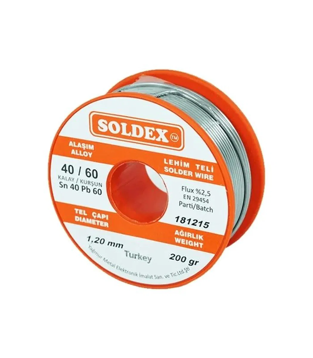 40-60 Lehim Teli 200 Gr 1. 6 Mm- Sn: 40 / Pb: 60