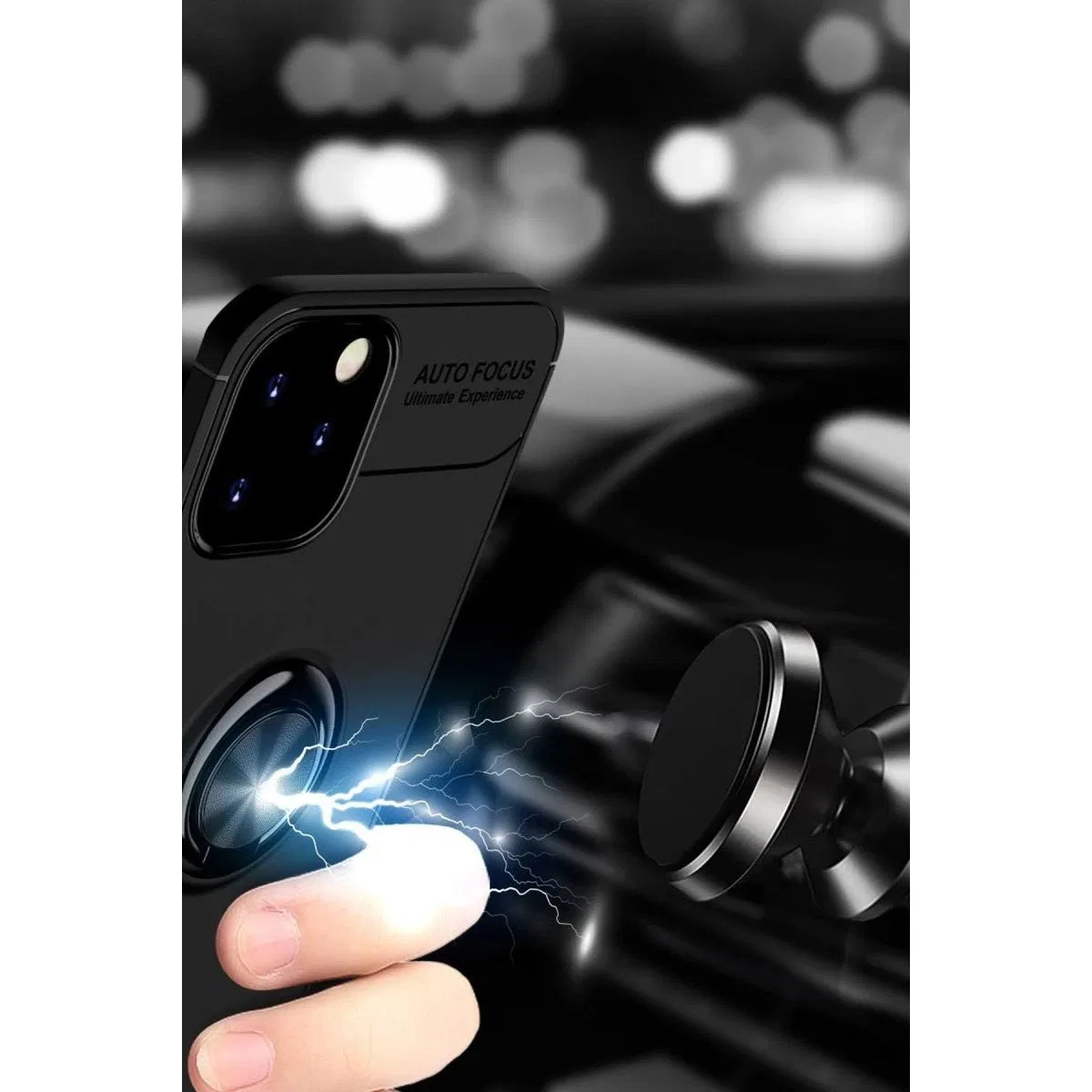 Apple İphone 12 Kılıf Range Yüzüklü Silikon - Kırmızı