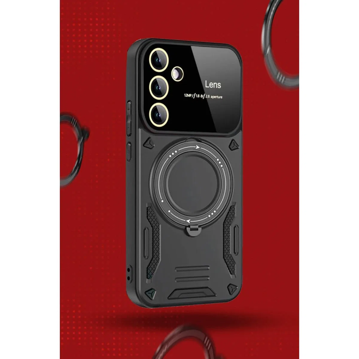 Samsung Galaxy S24 Fe Kılıf Joy Lens Standlı Kapak - Mor