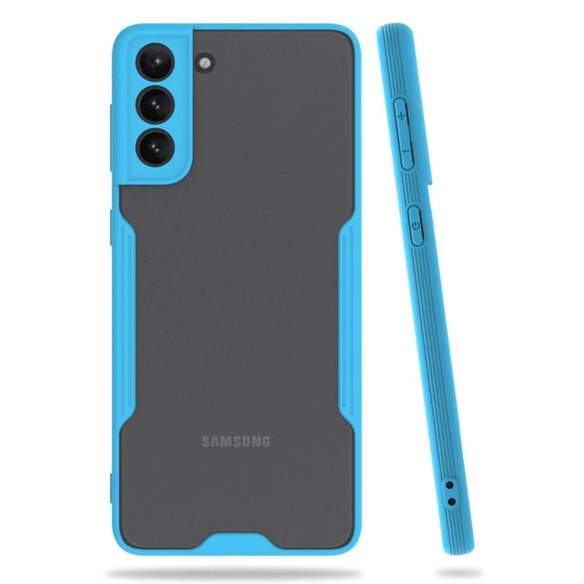 Samsung Galaxy S21 Plus Kılıf Platin Silikon - Mavi