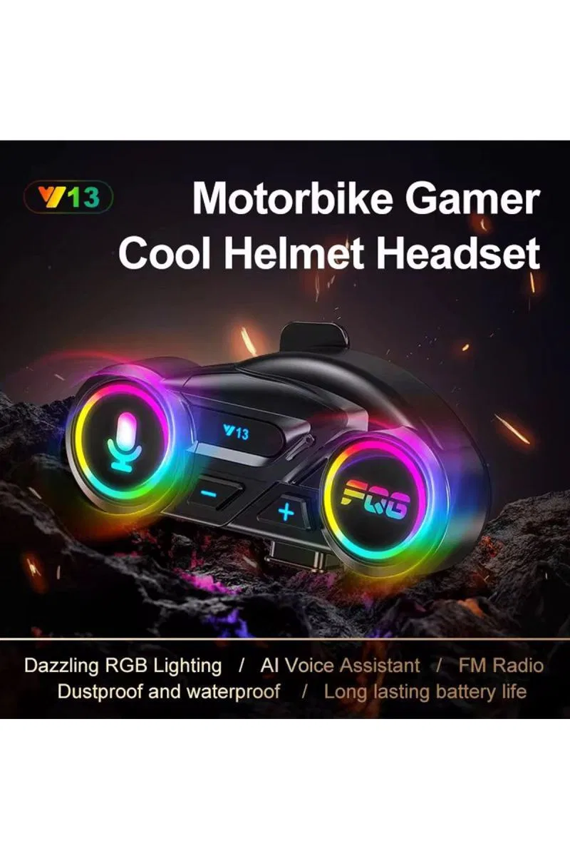 Y13 Motor Kask Kulaklık Rgb Modlu Radyolu Motosiklet Kulaklık 5. 3 Bluetooth Intercom