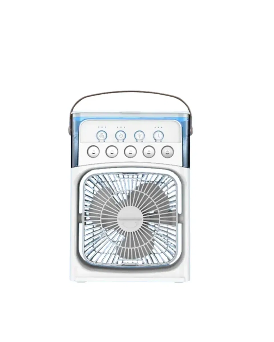 USB Bağlantılı 3'ü 1 Arada Nemlendirici Mini Klima Fan | 7 Renk Işıklı