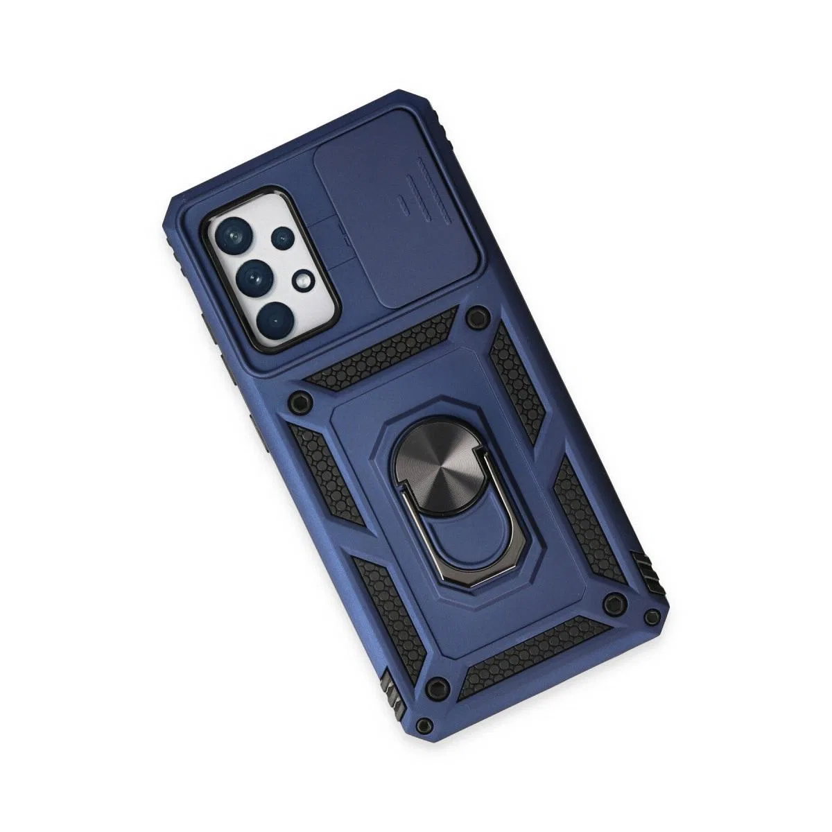 Samsung Galaxy A72 Kılıf Pars Lens Yüzüklü Silikon - Lacivert