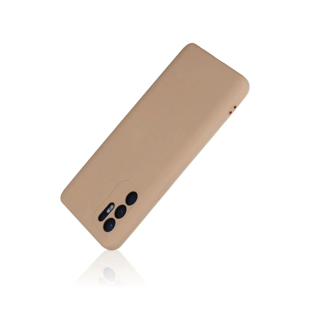 Oppo Reno 6 Kılıf Nano İçi Kadife Silikon - Pudra
