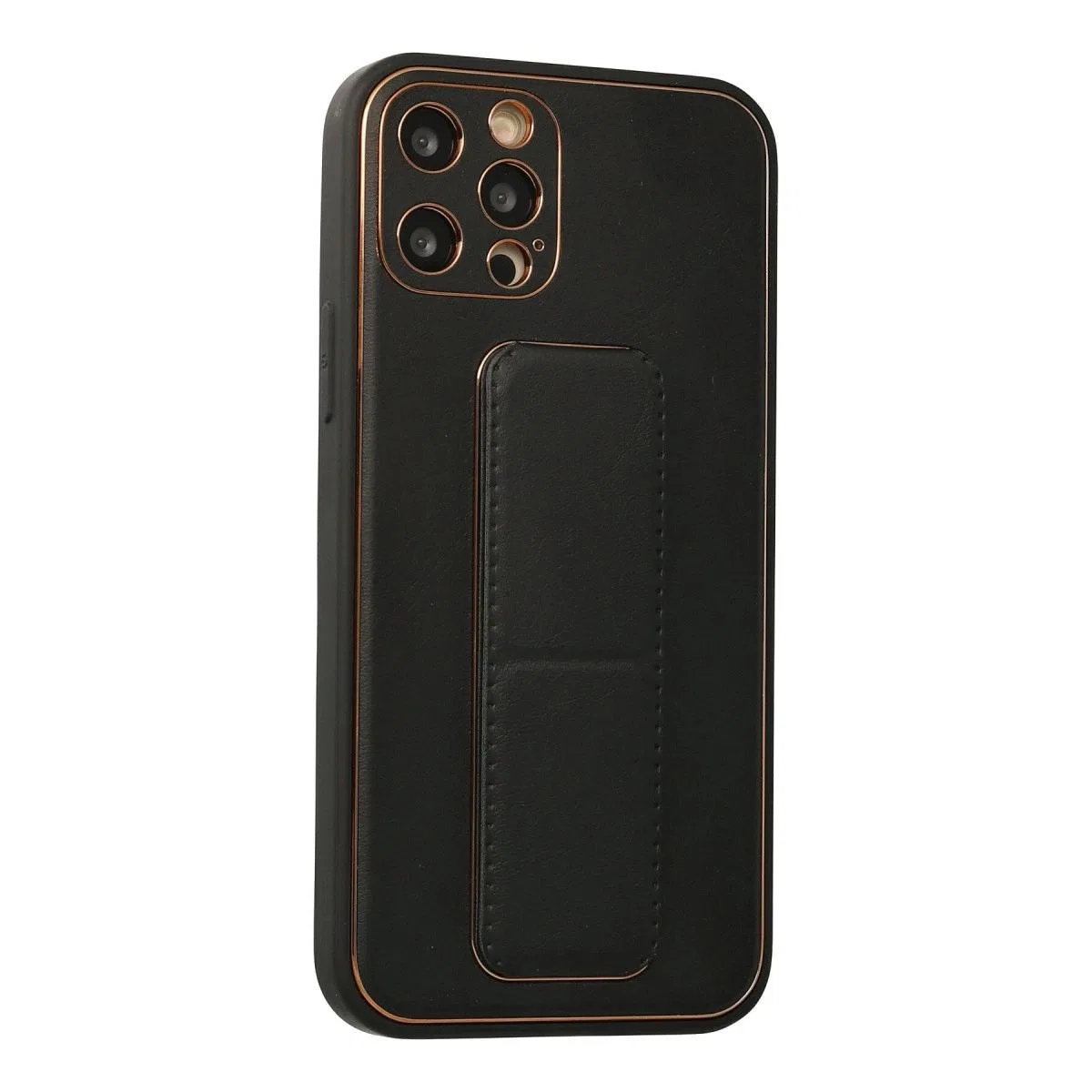 Apple İphone 12 Pro Kılıf Coco Deri Standlı Kapak - Siyah