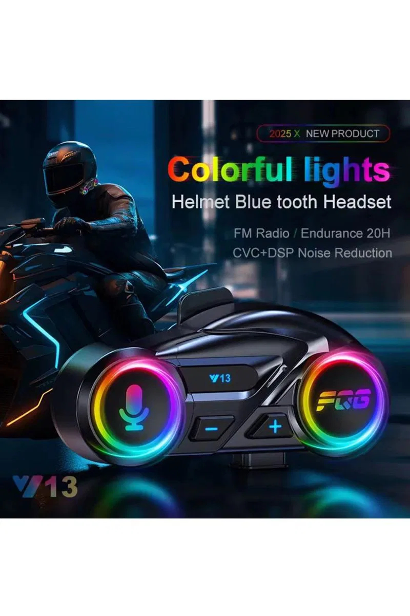 Y13 Motor Kask Kulaklık Rgb Modlu Radyolu Motosiklet Kulaklık 5. 3 Bluetooth Intercom