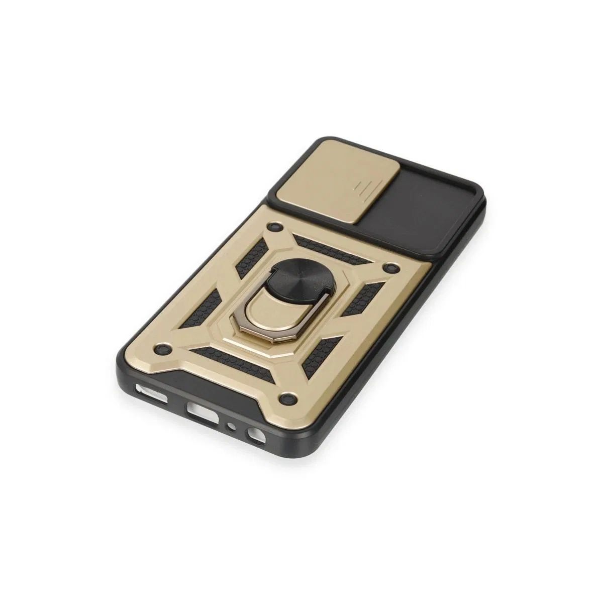 Samsung Galaxy M14 5g Kılıf Pars Lens Yüzüklü Silikon - Gold