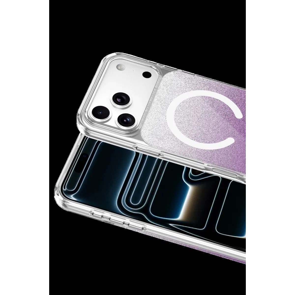 Onegif Apple İphone 17 Pro Max Sora Simli Magsafe Kapak - Mor