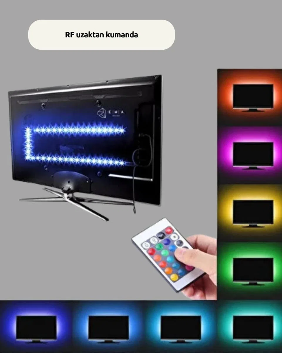 Müzikle Senkronize Led Şerit Tv Aydınlatma Yeni Nesil