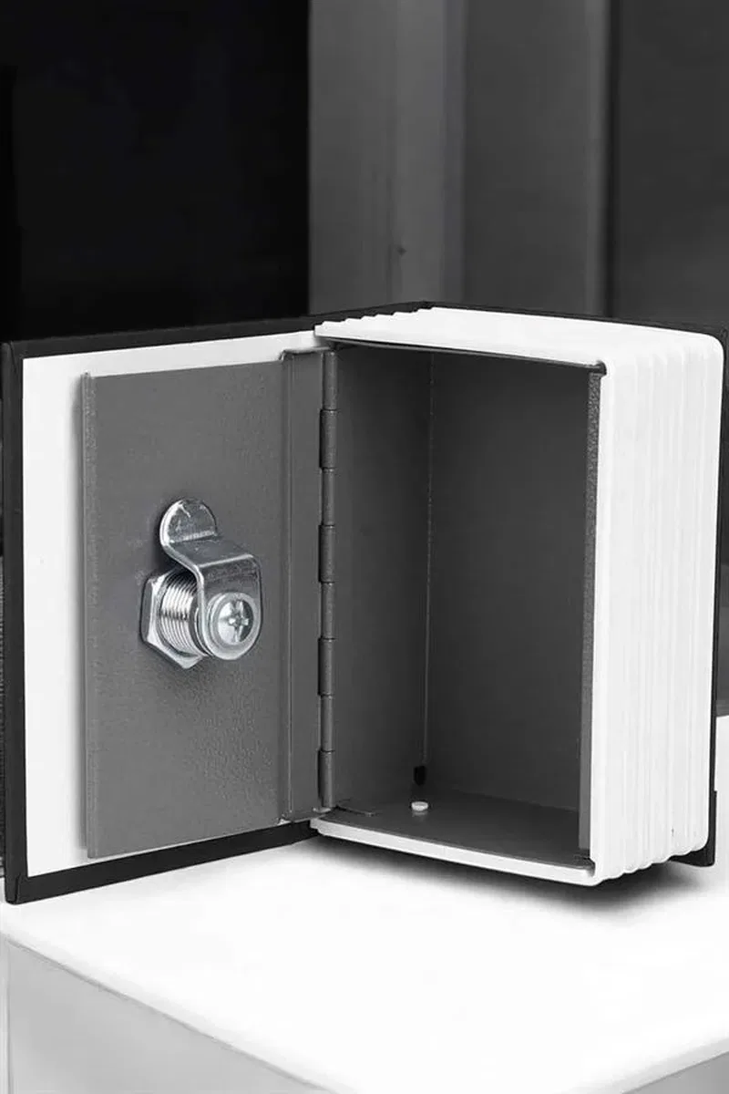Gizli Kasa Kitap Görünümlü Anahtarlı Çelik Mini Kasa