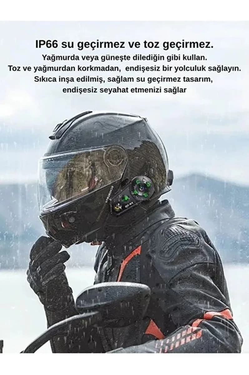 D2-6x 1000m Mesafeli 6 Klı İntercom Bluetooth Motosiklet Kask Kulaklığı İntercom Kulaklık