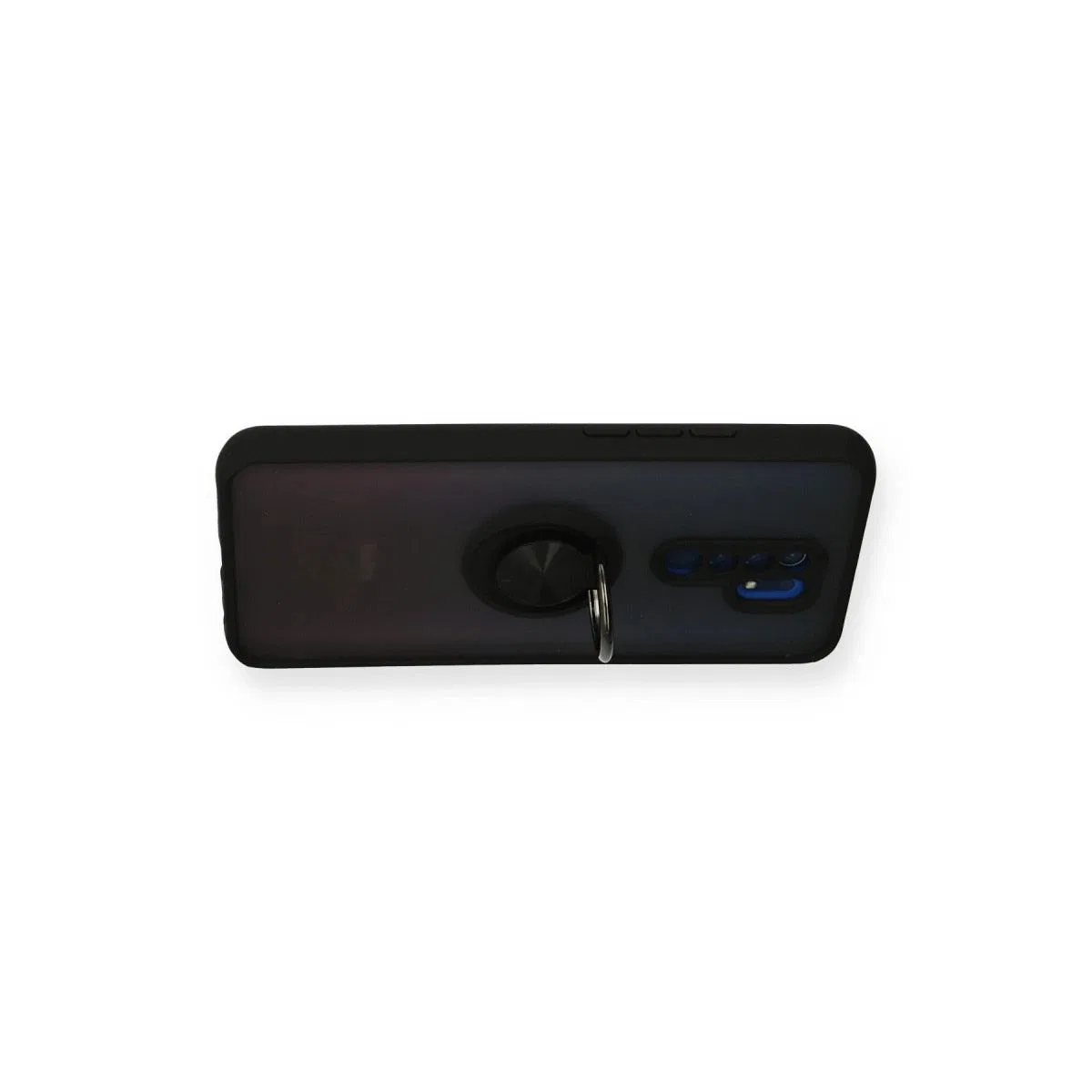 Xiaomi Redmi 9 Kılıf Montreal Yüzüklü Silikon Kapak - Siyah
