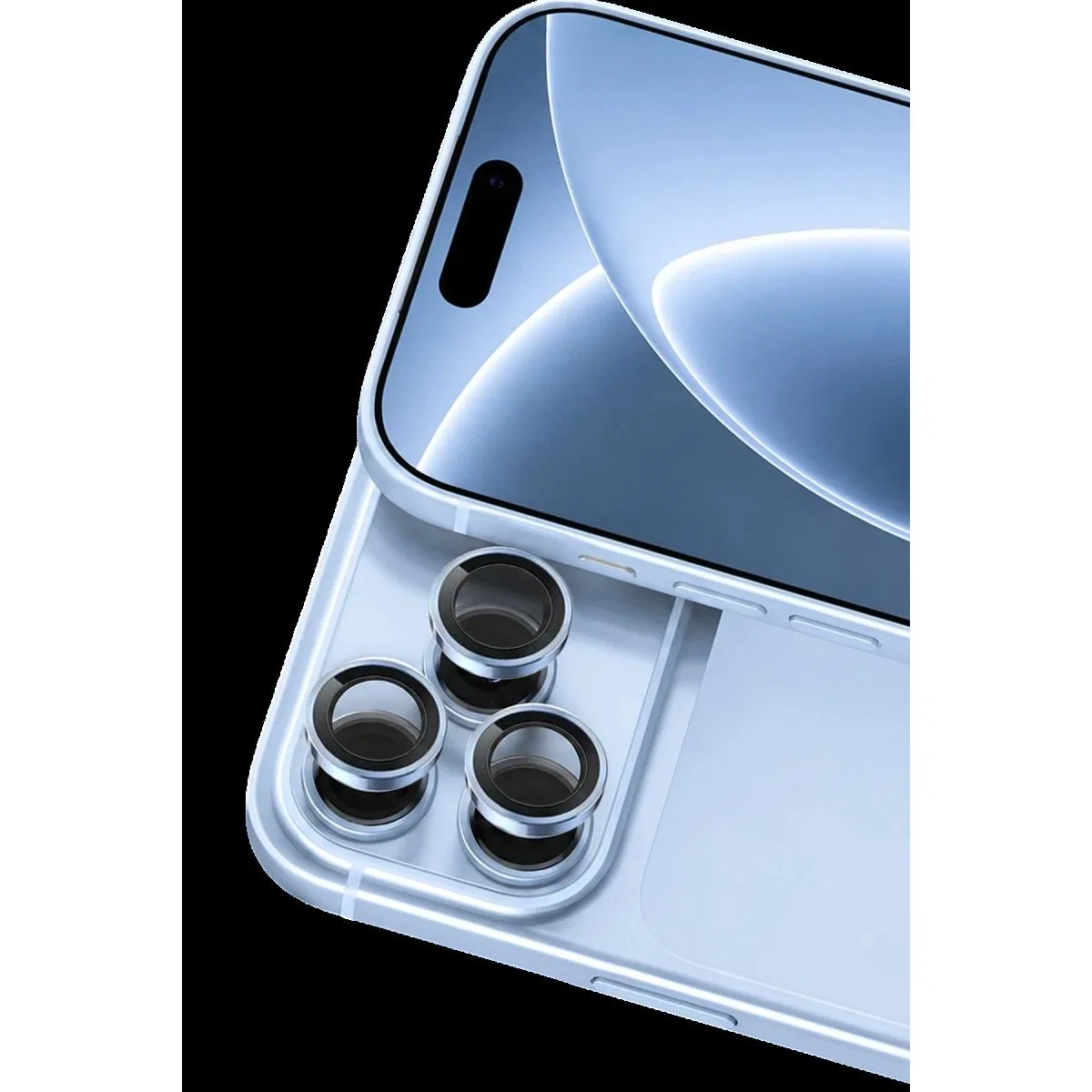 Newface Apple İphone 18 Pro Raze Metal Kamera Lens - Açık Mavi