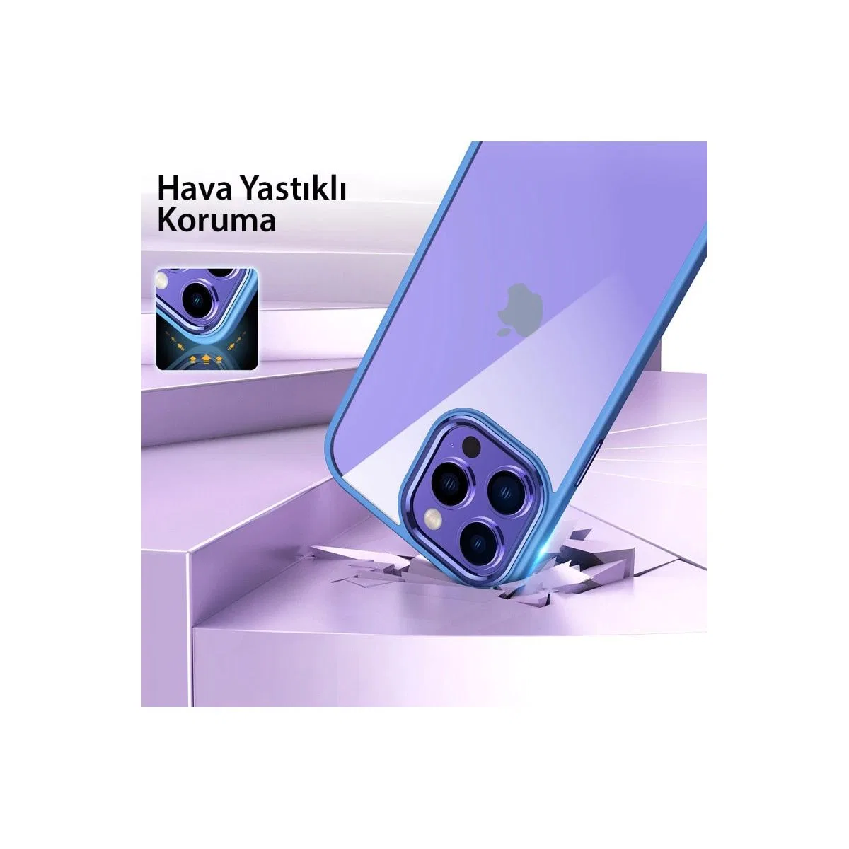 Apple İphone 15 Pro Max Kılıf Power Silikon - Lila