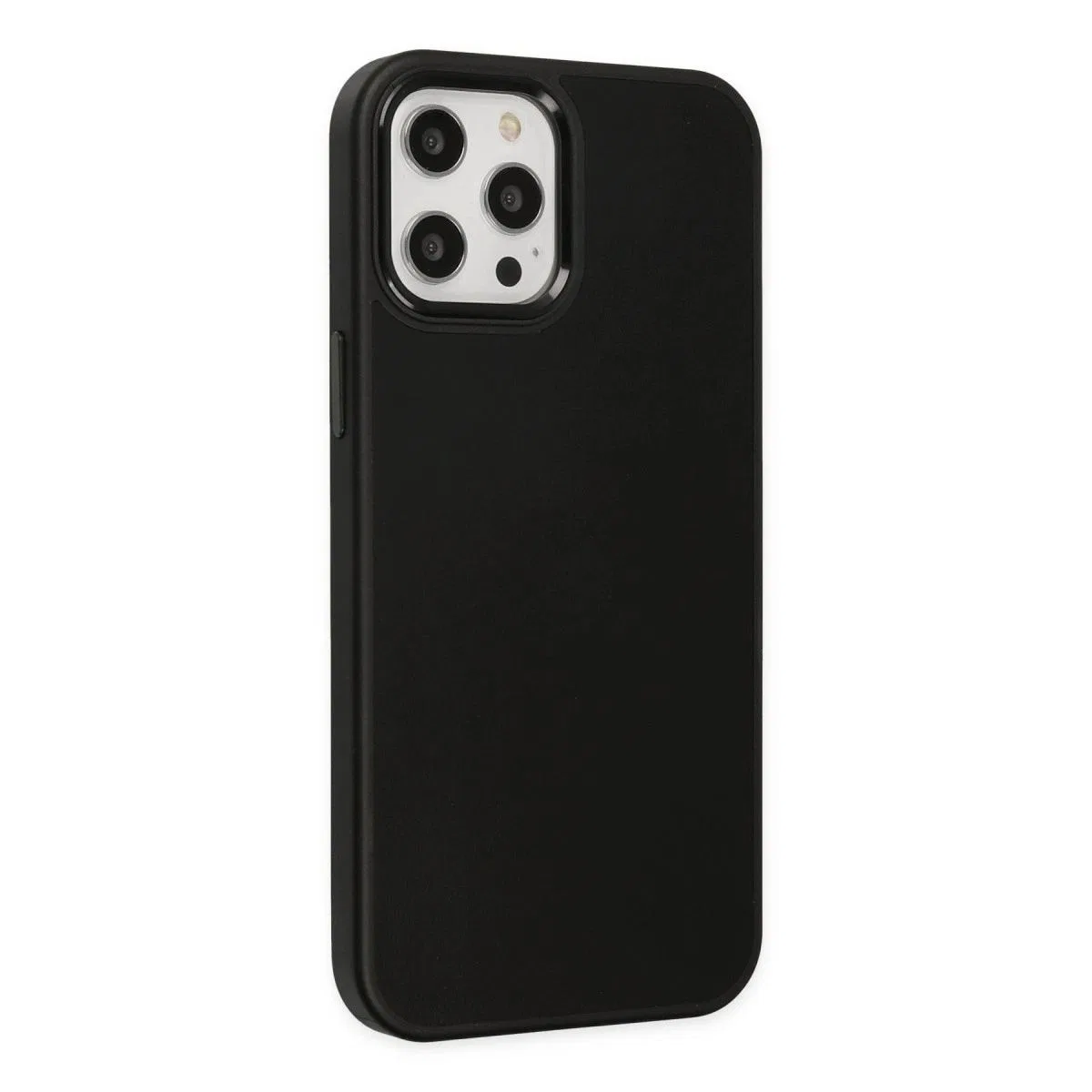 Apple İphone 12 Pro Max Kılıf Asya Deri Silikon - Siyah